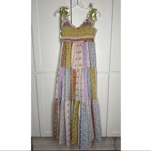 Dress Forum Los Angeles Maxi Gown Floral Patchwork Boho Hippie Cottagecore Fairy